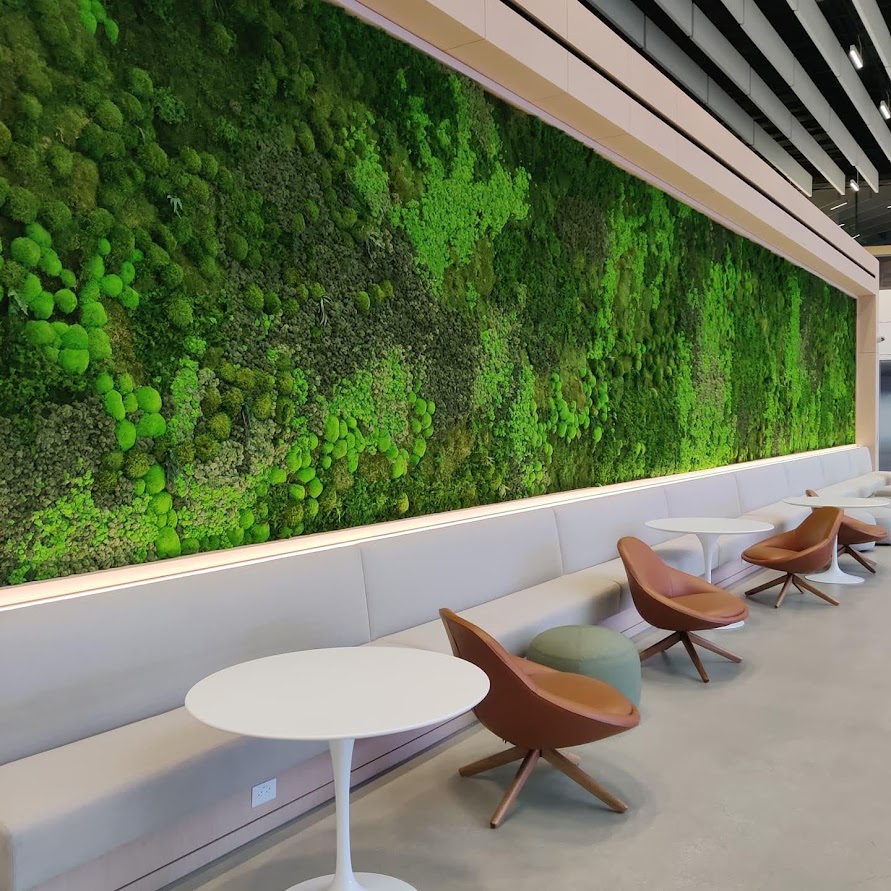 Good Earth Plant Company Moss Wall project job for a tech company.