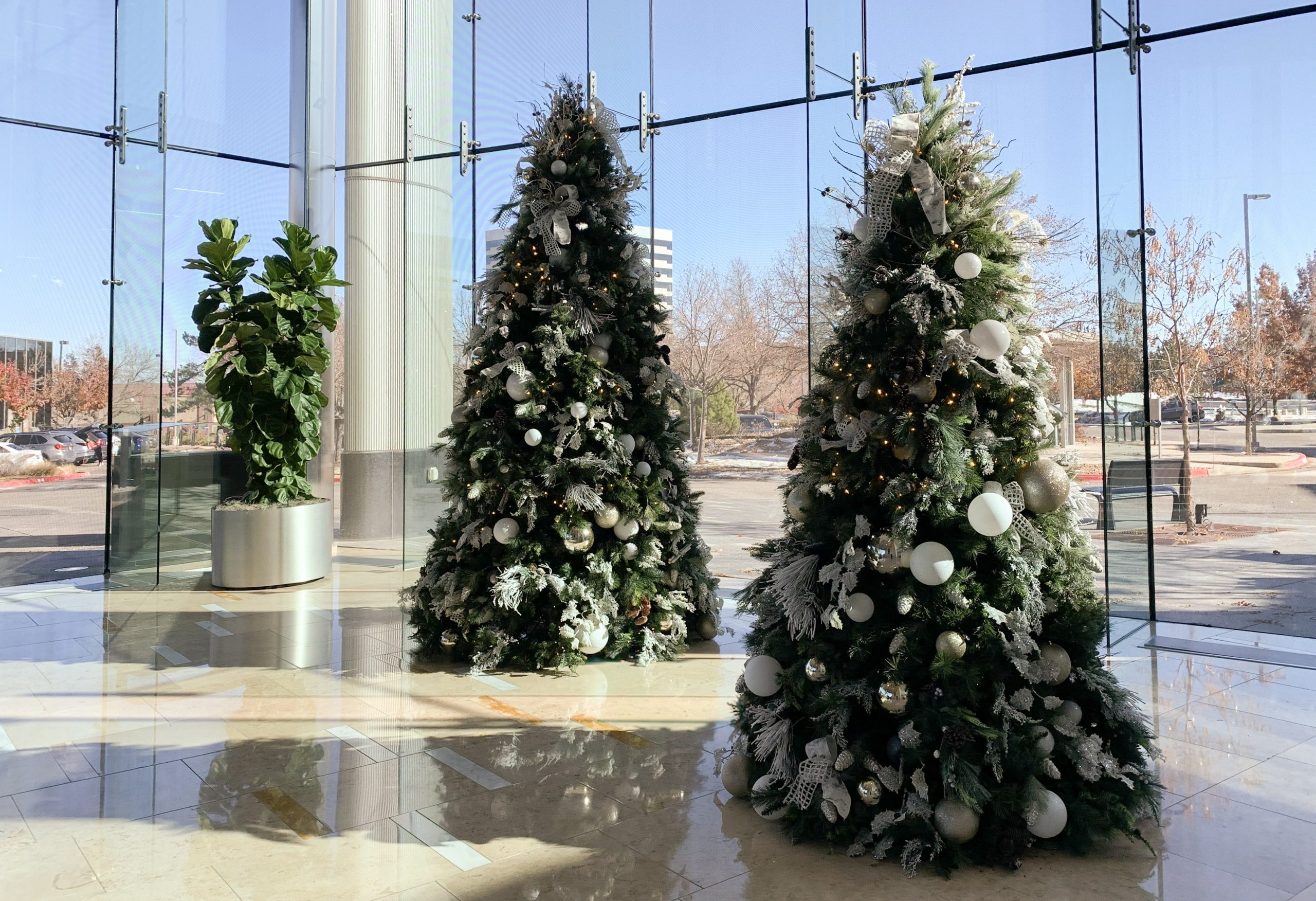 Interior holiday styling in an office space